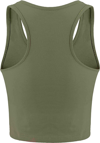 4 Pieces Basic Workout Crop Tank Tops Sleeveless Racerback Sport Tank Top for Women Yoga Running